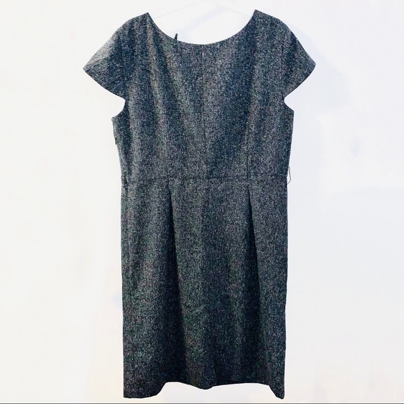 OSCAR DE LA RENTA Gray Front Knot Cap Sleeve Dress - Picture 2 of 6